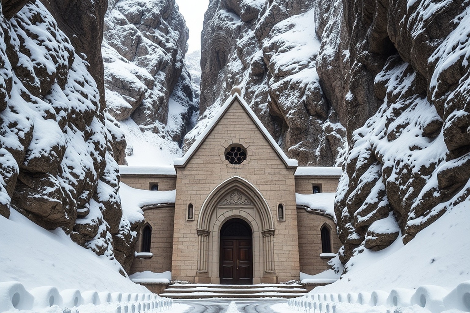 As Ermitas con nieve: el santuario en invierno
