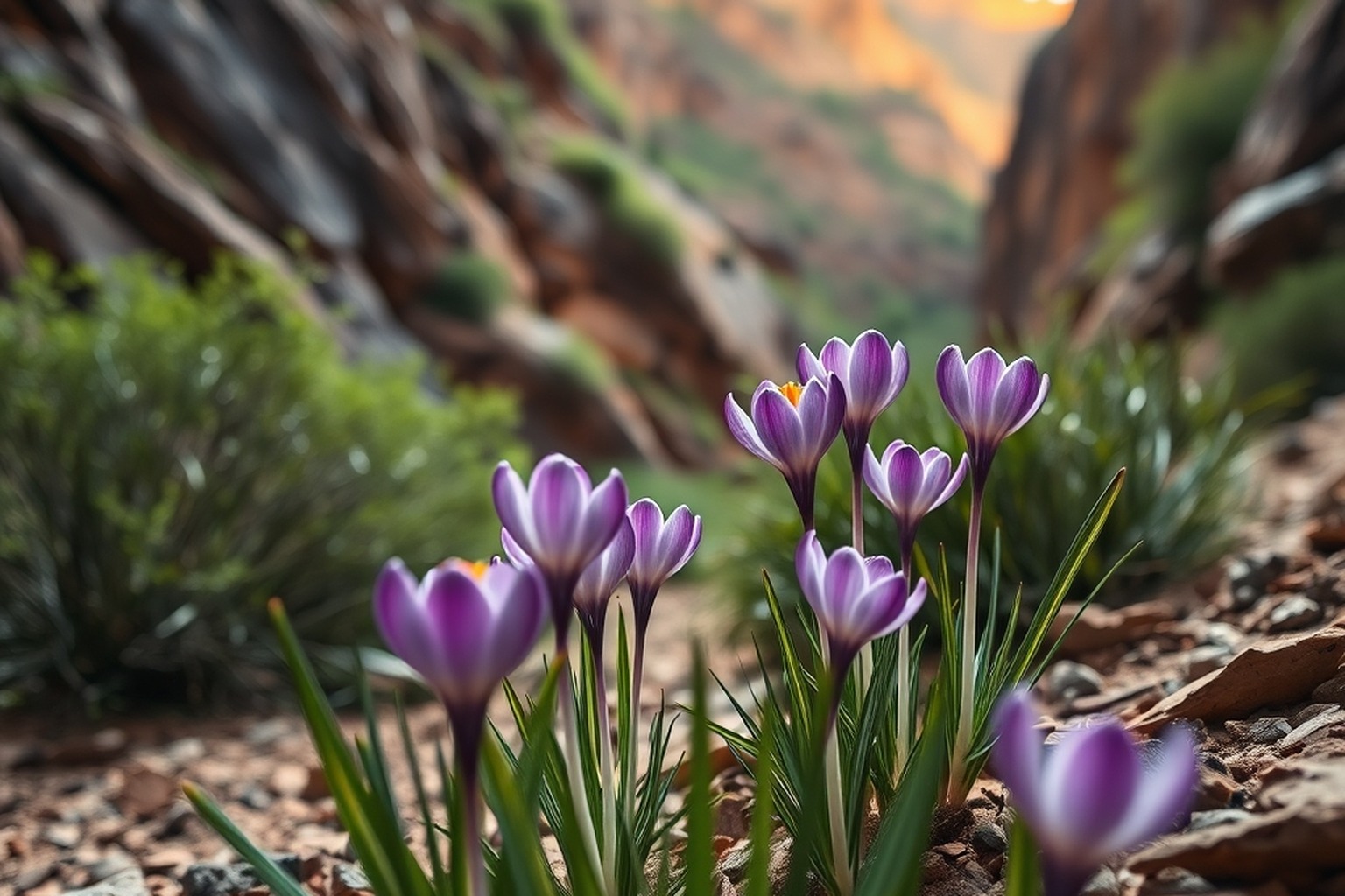 Crocus del Bibei: flora endémica del cañón | Guía botánica